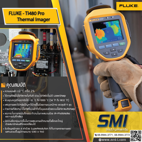 FLUKE - TI480-PRO Thermal Imager (-20 C to 1000 C) graphic information