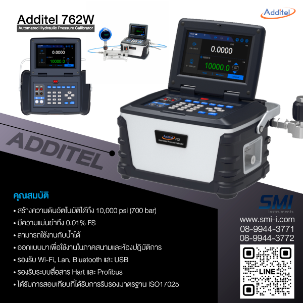 ADDITEL - ADT762W Automated pressure generation and control to 10,000 psi (700 Bar) use with water graphic information