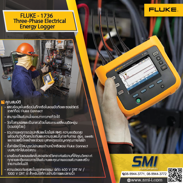 SMI info FLUKE 1736 Three-Phase Power Quality Logger