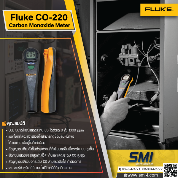 FLUKE - CO-220 Carbon Monoxide Meter graphic information